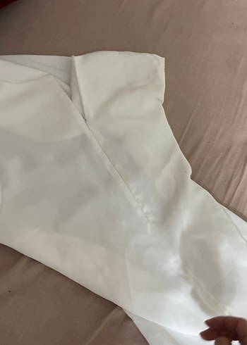 Beyaz Keten Uzun Kollu Basic Bluz - Görsel 2