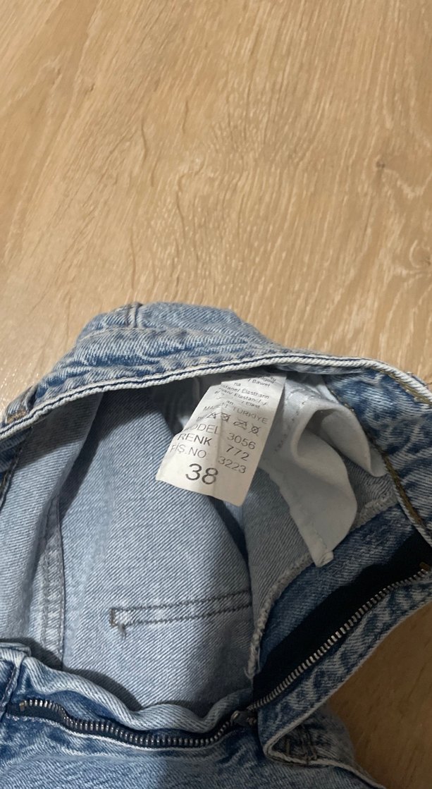 Gri Mavi Salaş Midi Boy Kadın Kot Pantolon - Görsel 4