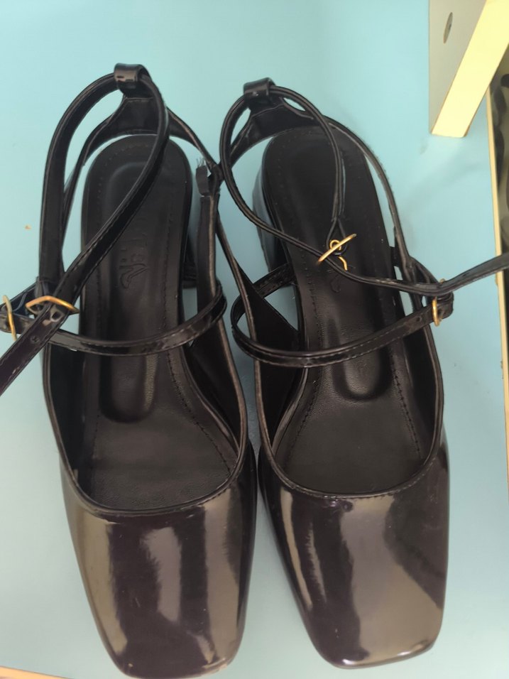Siyah Topuklu Platform Ayakkabı - Görsel 4