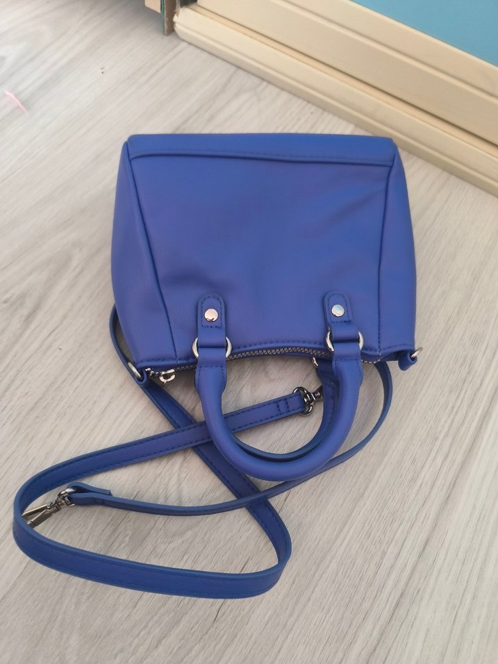 Mavi Deri Kadın Çanta - Görsel 3