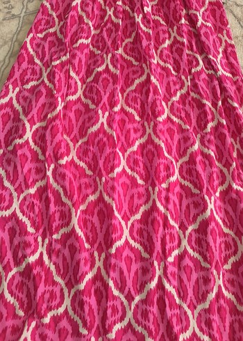 Pembe Bağlamalı Desenli Etek - Görsel 2