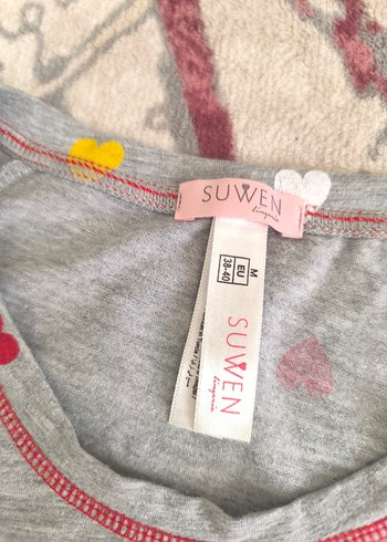 Gri Kalpli Bol Kesim Kadın Pijama Takımı 1,2 kez anca giyilmis - Görsel 4