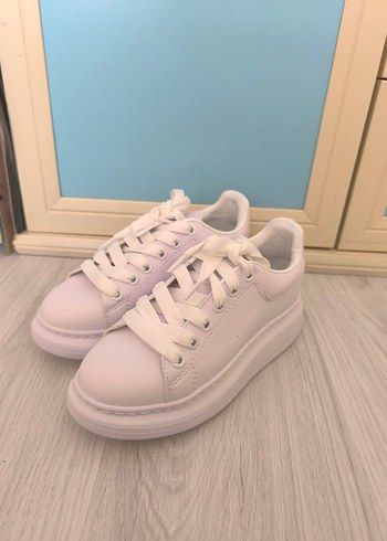 Beyaz Platform Topuklu Kadın Spor Ayakkabı - Görsel 3