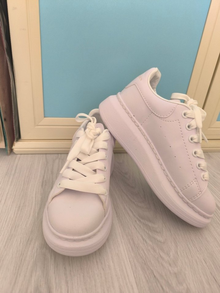 Beyaz Platform Topuklu Kadın Spor Ayakkabı - Görsel 2