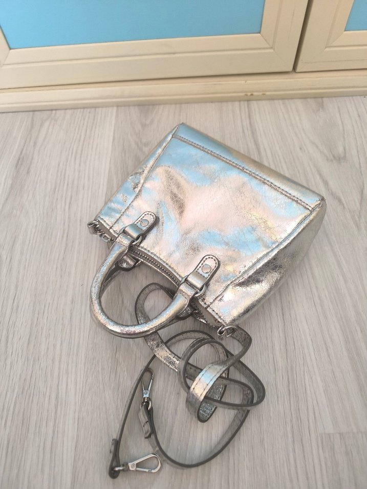 Parlak Yılan Desenli Kadın  Çanta - Görsel 4