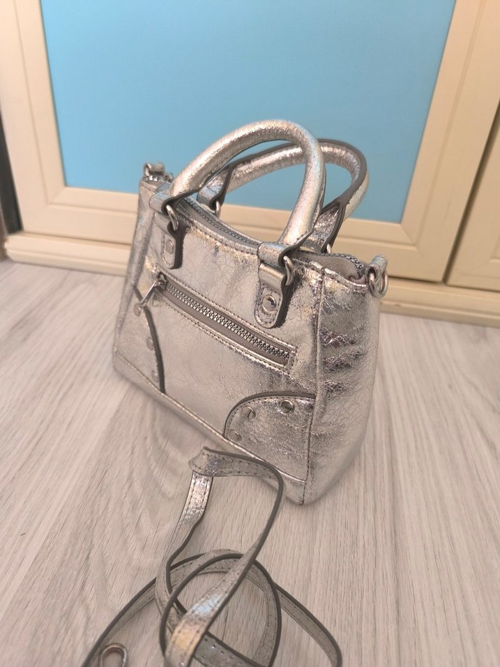 Parlak Yılan Desenli Kadın  Çanta - Görsel 3