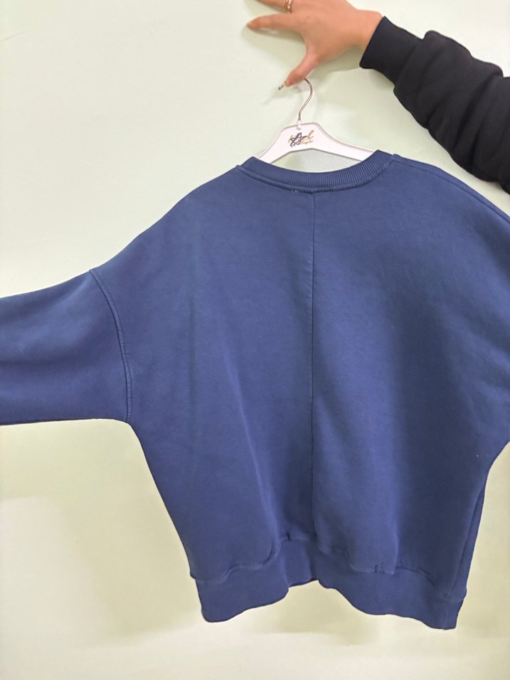 Kadın Lacivert Oversize Sweatshirt - Görsel 2