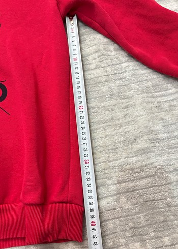 Kadın Kırmızı Kapüşonlu Sweatshirt - Görsel 6