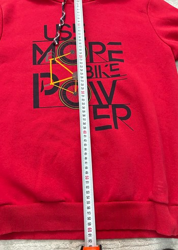 Kadın Kırmızı Kapüşonlu Sweatshirt - Görsel 5