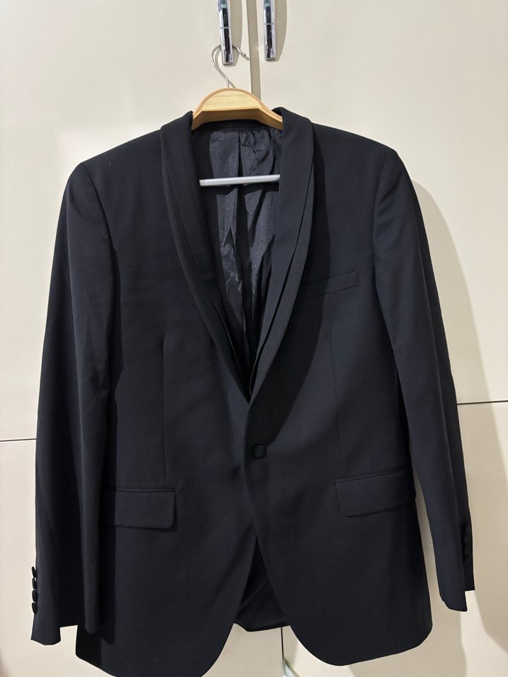 Siyah Düğmeli Erkek Takım Elbise Ceket - Görsel 4