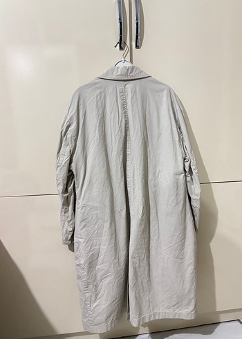 Bej Midi Keten Trençkot - Görsel 5