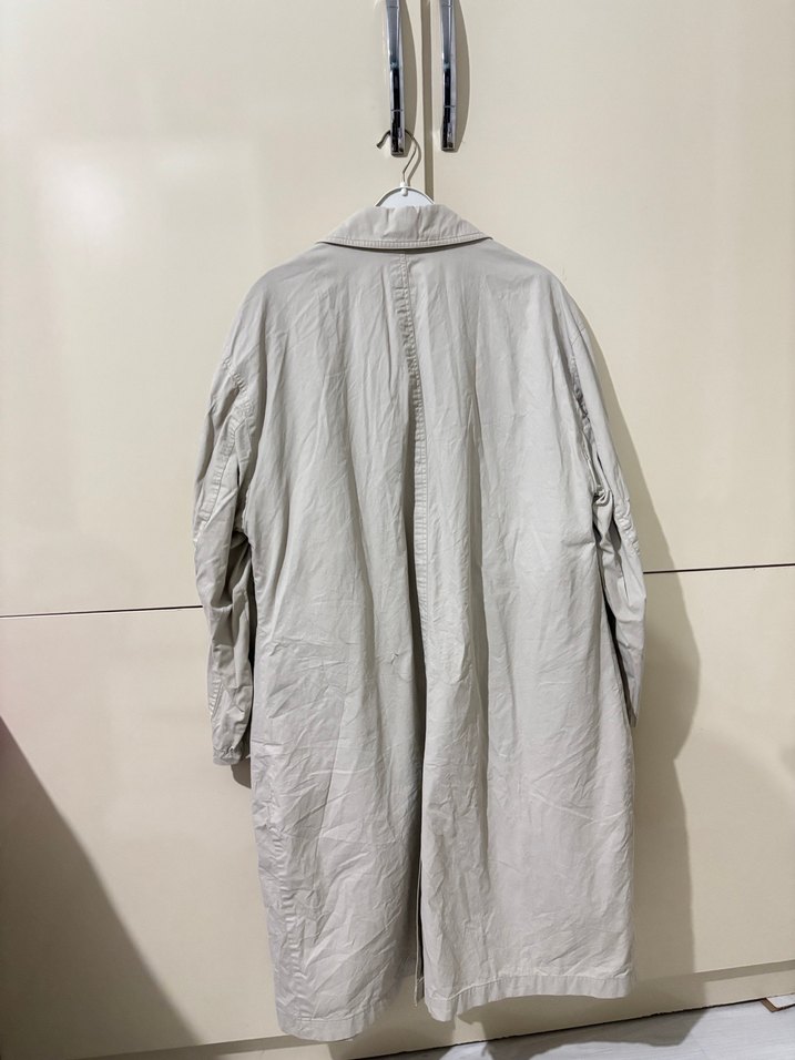 Bej Midi Keten Trençkot - Görsel 5