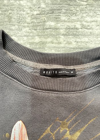 Gri Çiçek Baskılı Kadın Sweatshirt - Görsel 5