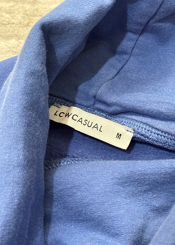 Kadın Mavi Yüksek Yakalı Sweatshirt - Görsel 3