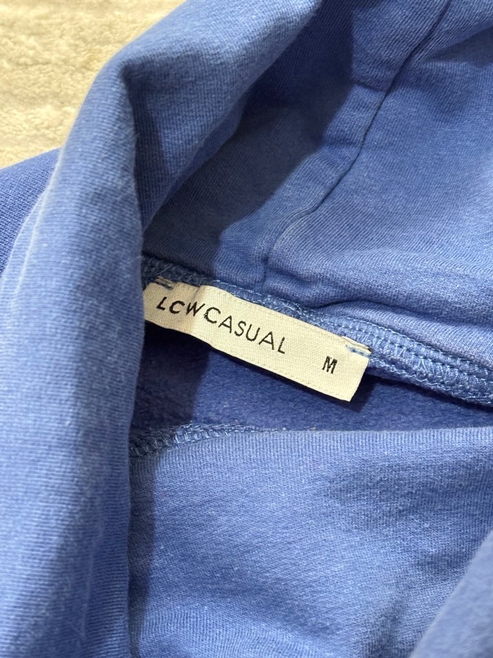 Kadın Mavi Yüksek Yakalı Sweatshirt - Görsel 3