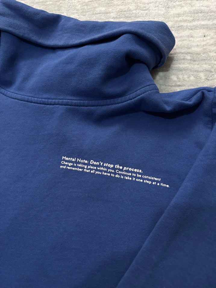 Kadın Mavi Yüksek Yakalı Sweatshirt - Görsel 2