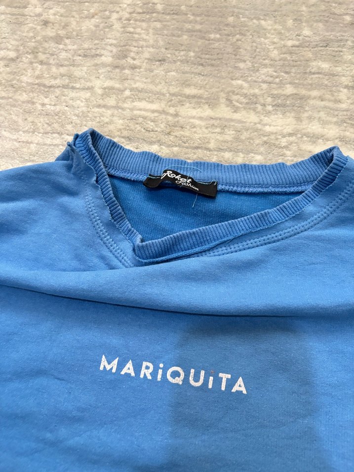 Mavi Rahat Kesim Kadın Sweatshirt - Görsel 3