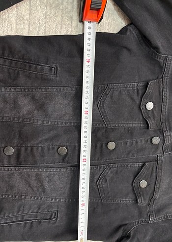 Düğmeli Siyah Kadın Denim Ceket - Görsel 7