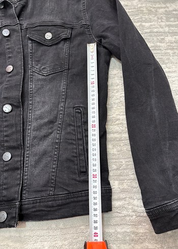 Düğmeli Siyah Kadın Denim Ceket - Görsel 6