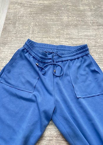 Wide Leg mavi renk kadın eşofman - Görsel 2