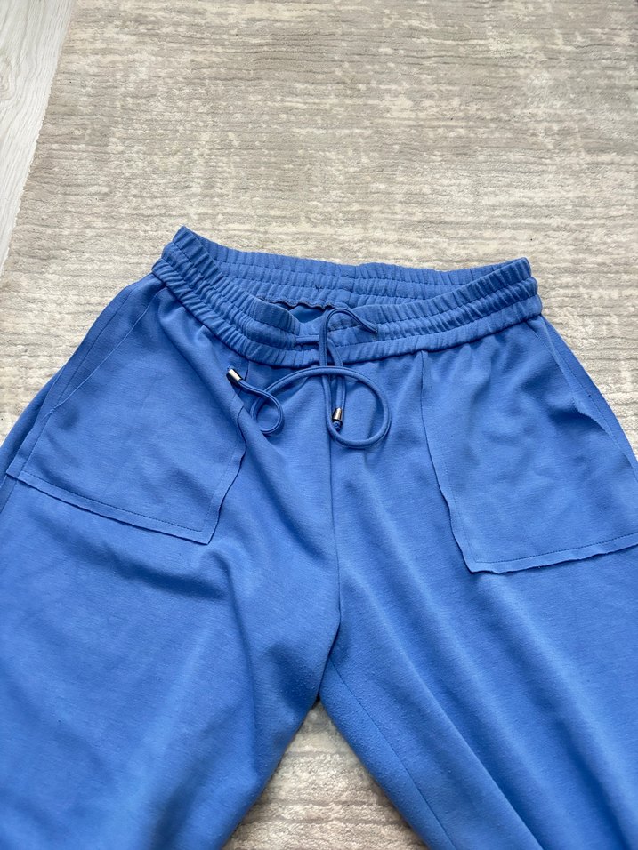 Wide Leg mavi renk kadın eşofman - Görsel 2