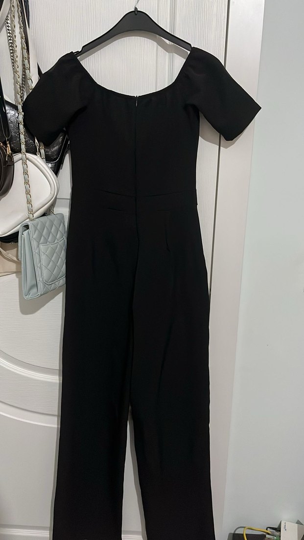 Kadın Siyah Kemerli Midi Tulum - Görsel 2