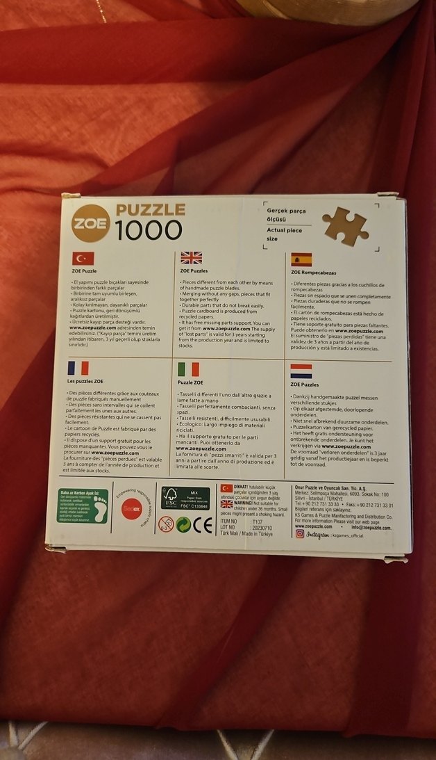 ZOE 1000 Parça Yüksek Kalite Puzzle - Görsel 3