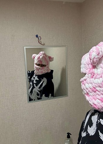 Pembe Örgü Erkek-Kadın Yün Bere - Görsel 5