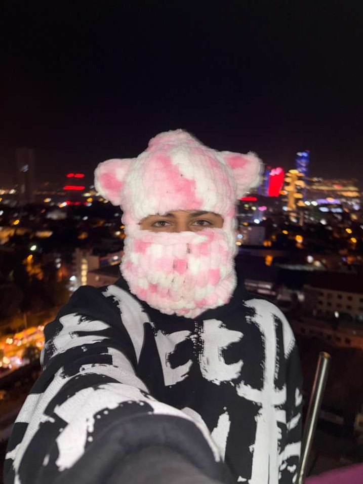 Pembe Örgü Erkek-Kadın Yün Bere - Görsel 3