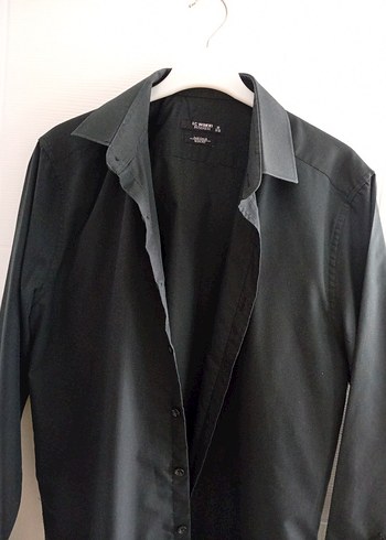 LC Waikiki Siyah Erkek Gömlek  Slim Fit - Görsel 2