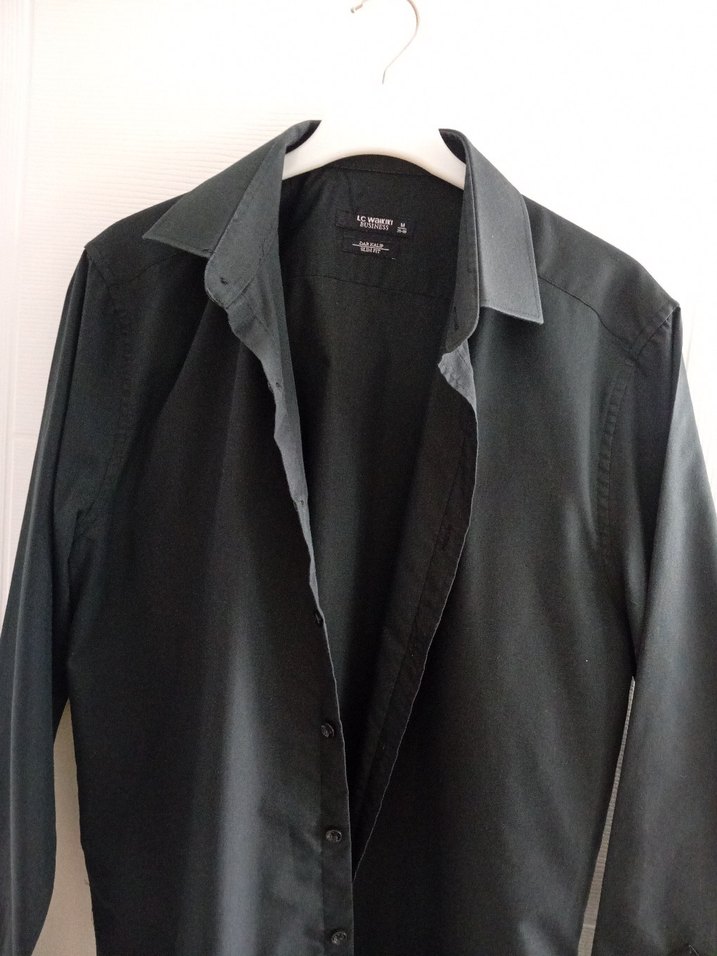 LC Waikiki Siyah Erkek Gömlek  Slim Fit - Görsel 2