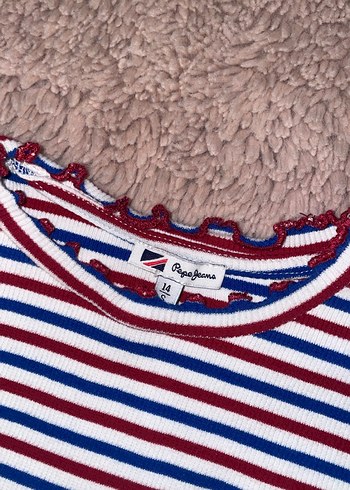 Kız Çocuk Çizgili Pamuklu Uzun Kollu Tişört - Görsel 2