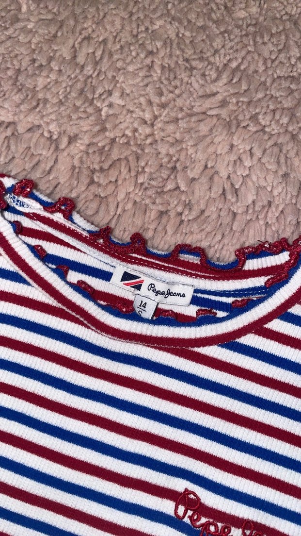 Kız Çocuk Çizgili Pamuklu Uzun Kollu Tişört - Görsel 2