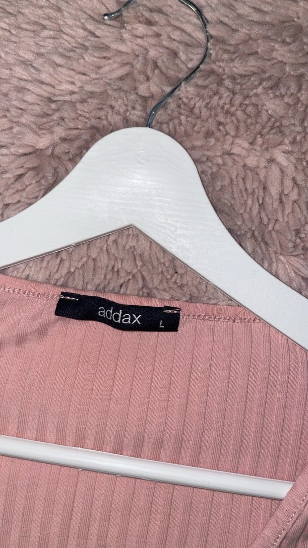 Pembe V Yakalı Uzun Kollu Triko Kadın Kazak - Görsel 2