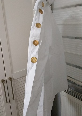 Kadın Beyaz Keten Uzun Kollu Gömlek - Görsel 3