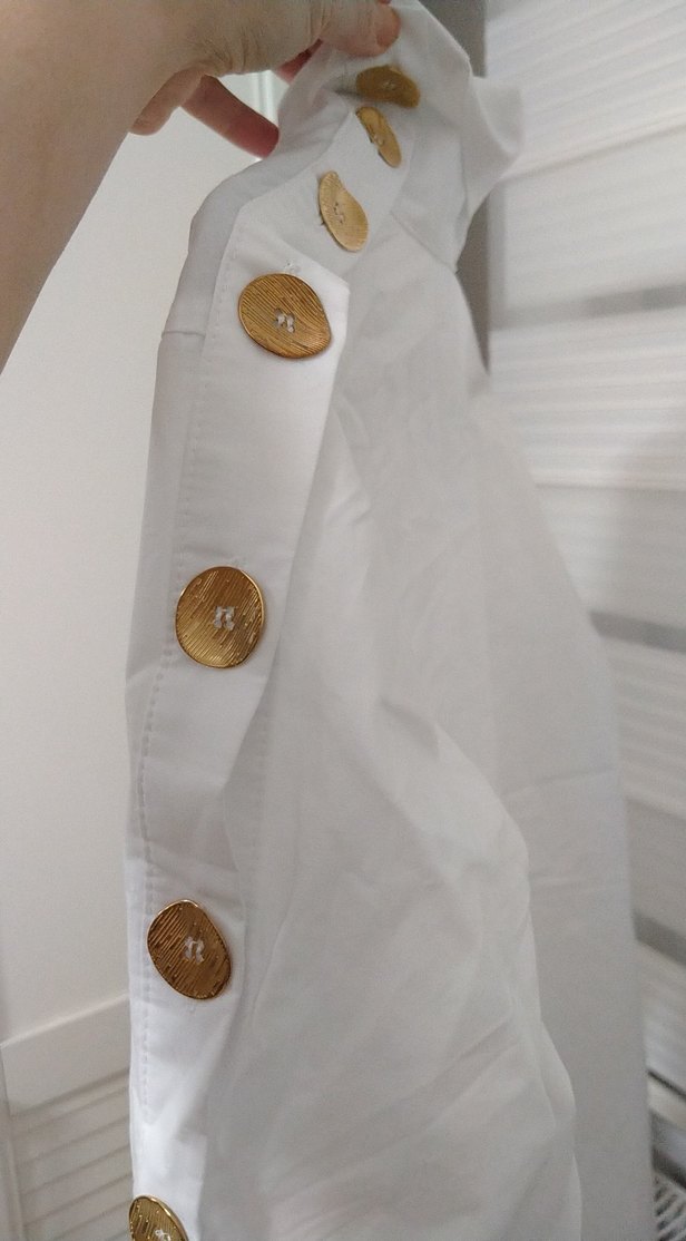 Kadın Beyaz Keten Uzun Kollu Gömlek - Görsel 4