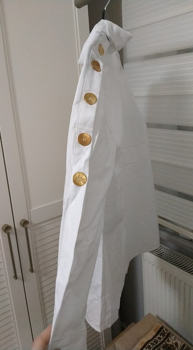 Kadın Beyaz Keten Uzun Kollu Gömlek - Görsel 3