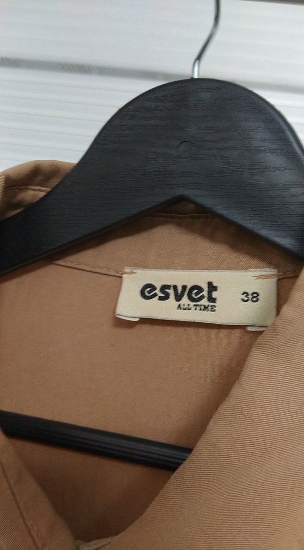 Bej Süet Düğmeli Uzun Kollu Gömlek - Görsel 3