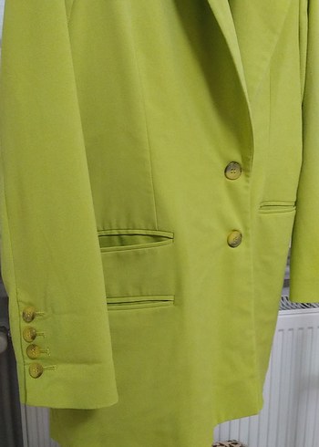 Sarı Düğmeli Kadın Blazer Ceket - Görsel 4