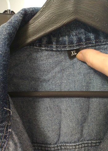 Düğmeli Beyaz Gri Midi Denim Ceket - Görsel 5