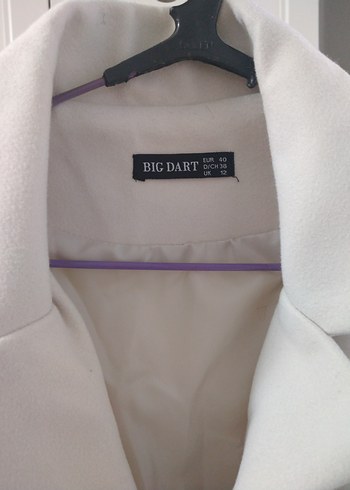 Beyaz Midi Boy Notched Yaka Hamile Kabanı - Görsel 4