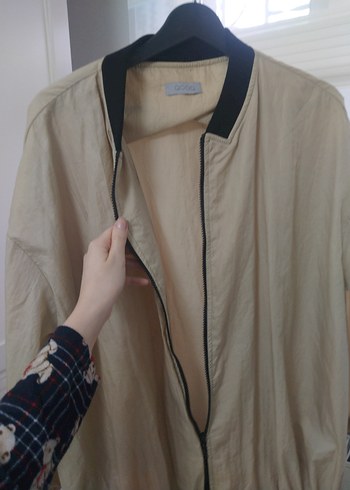 Bej Kadın Midi Boy Keten Ceket - Görsel 2