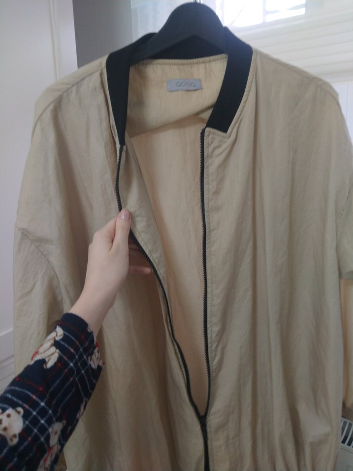 Bej Kadın Midi Boy Keten Ceket - Görsel 2