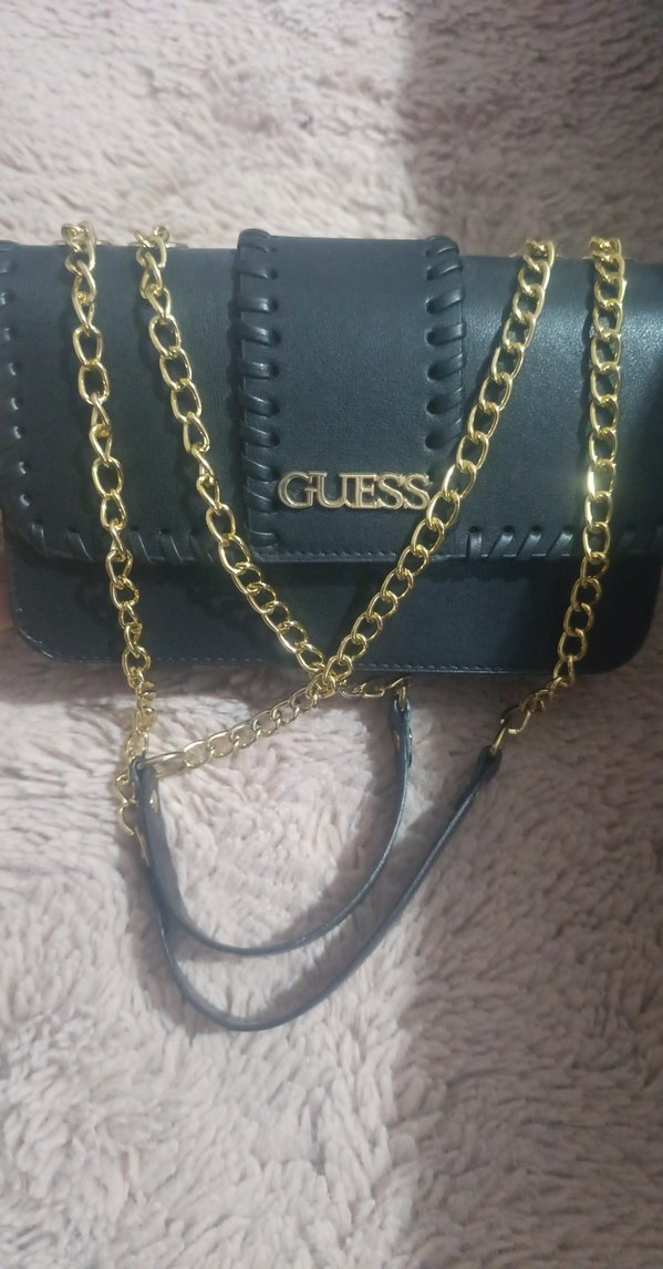 Siyah Zincir Detaylı GUESS Deri Çanta - Görsel 3