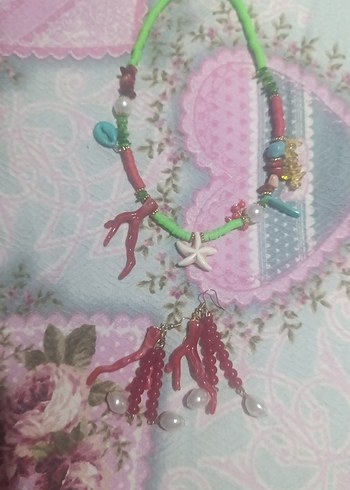 Renkli Boncuklu Bohem Uzun Kolye ve Küpe Seti - Görsel 4