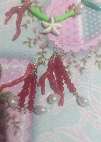 Renkli Boncuklu Bohem Uzun Kolye ve Küpe Seti - Görsel 2