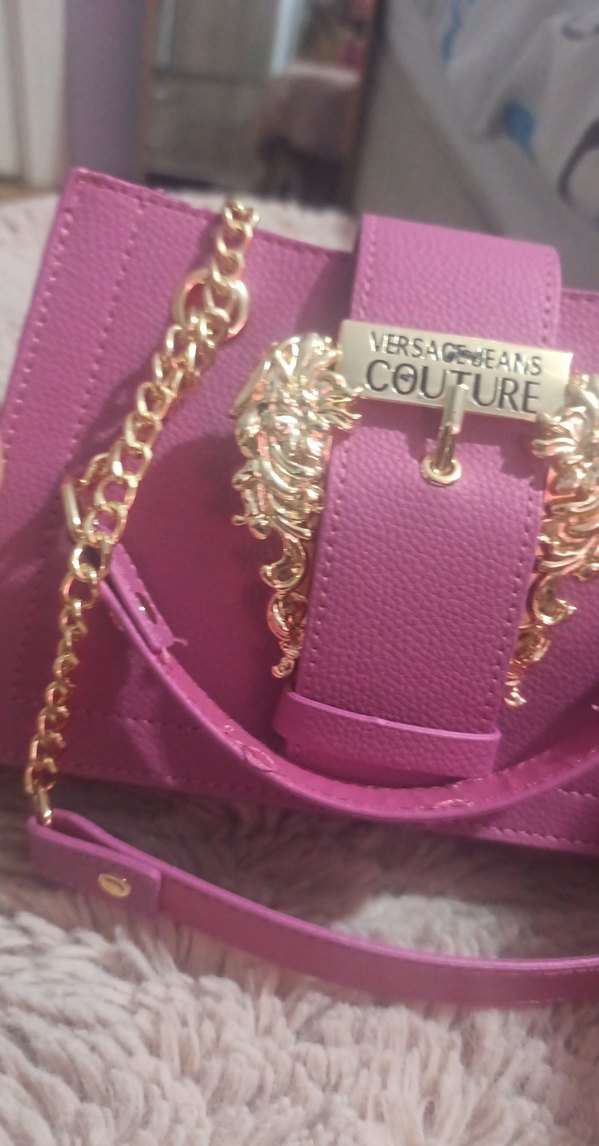 Versace Jeans Couture Pembe Deri Kadın Çanta - Görsel 4