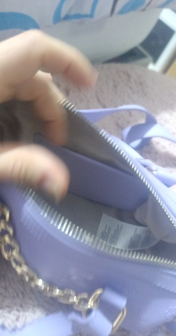 Mor Zincir Detaylı Deri Kadın Çanta - Görsel 3