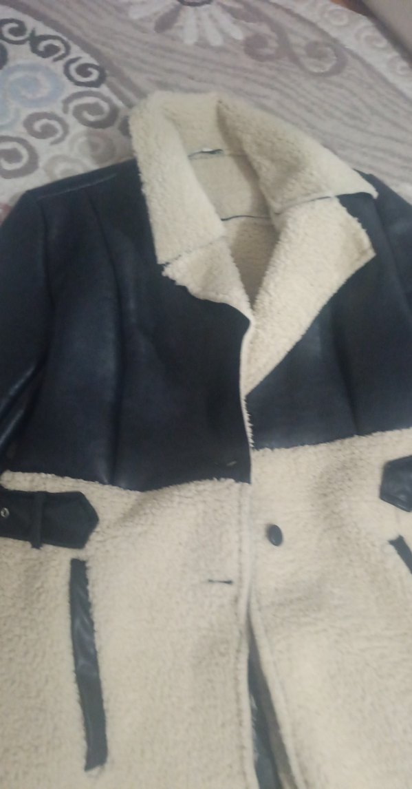 Kürklü Beyaz Midi Deri Kadın Ceket - Görsel 5