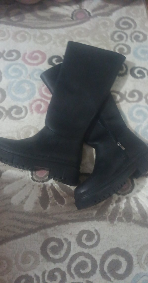 Siyah Tokalı Dizüstü Kadın Çizme - Görsel 4